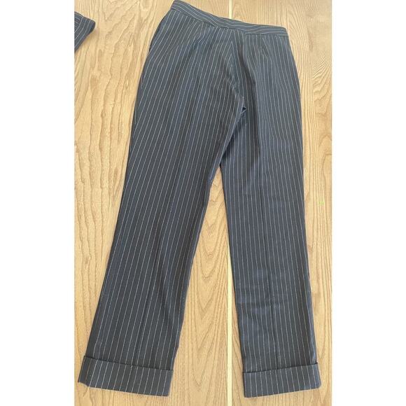 Ralph Lauren Purple Label Collection Pinstripe Wool Twill Pants 4 Straight Leg - Picture 8 of 8